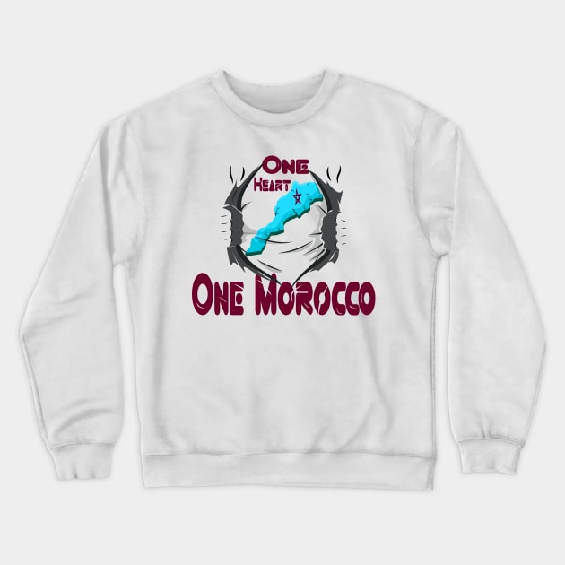 Heartbeat of Unity Embracing One Morocco Moorish DNA Proud Dreams Team Crewneck Sweatshirt by Mirak-store 